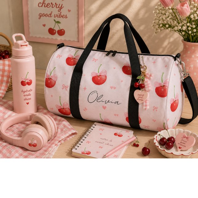 Rote Kirschen, süß Duffle Bag (Von Creator hochgeladen)