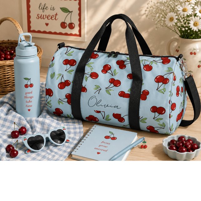 Rote Kirschen, süß Duffle Bag (Von Creator hochgeladen)