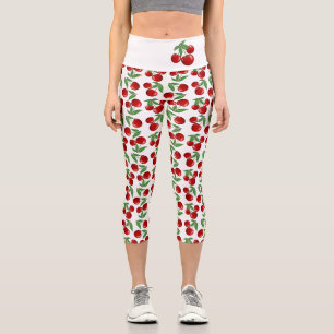 Rote Kirschen überall Capri Leggings