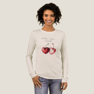 Rote Kirschenherzen Tri-Blend Shirt