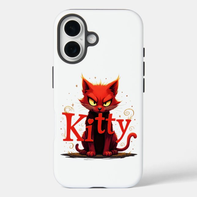Rote Kitty-Katze-Handyhülle iPhone 16 Hülle (Rückseite)