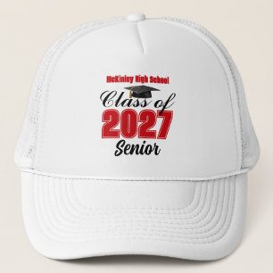 Rote Klasse 2027 Senior Custom High School Truckerkappe