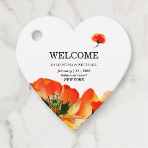 Rote klassische Mohnhochzeit der Blume Poppy Geschenkanhänger