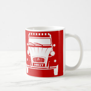 Rote klassische Transportwagen-Tasse Citroen 2CV Kaffeetasse