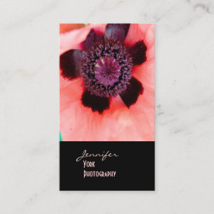 Rote Klatschmohnblume, Makrofotografie Visitenkarte
