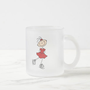 Rote Kleid Figur Eisläufer T-Shirts und Geschenke Mattglastasse