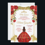 Rote Kleider mexikanische Blume Quinceañera Einladung<br><div class="desc">Rote Kleider mexikanische Blume Quinceañera Einladung Mis Quince Anos,  15.</div>