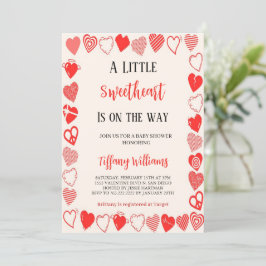 Rote kleine Liebesvalentine Einladung