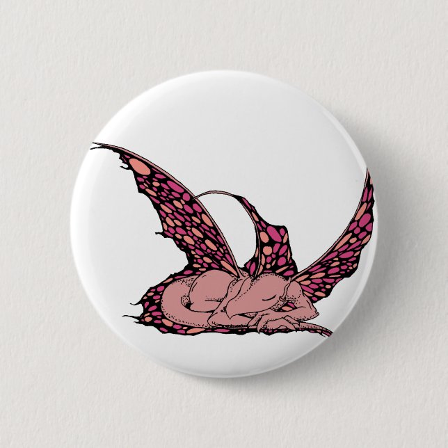 (Rote) Knöpfe SchlafensDragonette Button (Vorderseite)