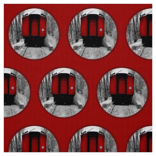 Rote Kombüsen-viktorianischer Dampf-Zug Stoff (Muster)