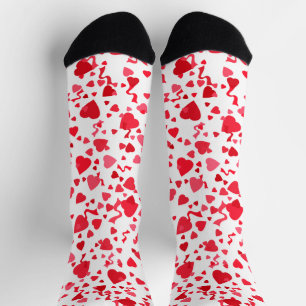 Rote Konfetti-Herzen-Muster Socken