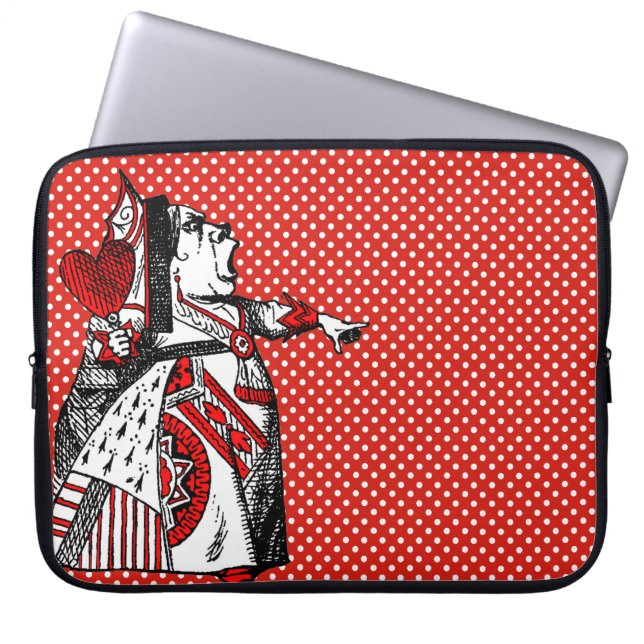 Rote Königin der Herzen Alice im Wunderland Polka  Laptopschutzhülle (Vorderseite)