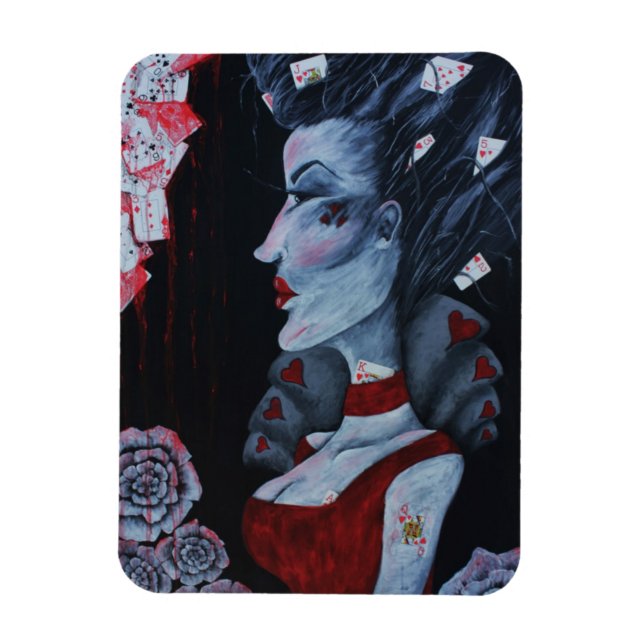 Rote Königin des Herzens Alice Wonderland Fantasy  Magnet (Vertikal)