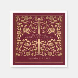 Rote Königliche Mittelalterliche Hochzeit Serviette