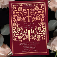 Rote Königliche Mittelalterliche Rose Goldschwert 
