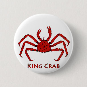 Rote Königskrabbe (Farbillustration) Button