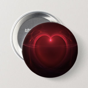Rote Kontur Lighted Heart Over Black Artwork Button