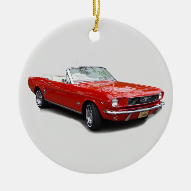 Rote Konvertible-Ornament 1966 Keramik Ornament (Vorne)