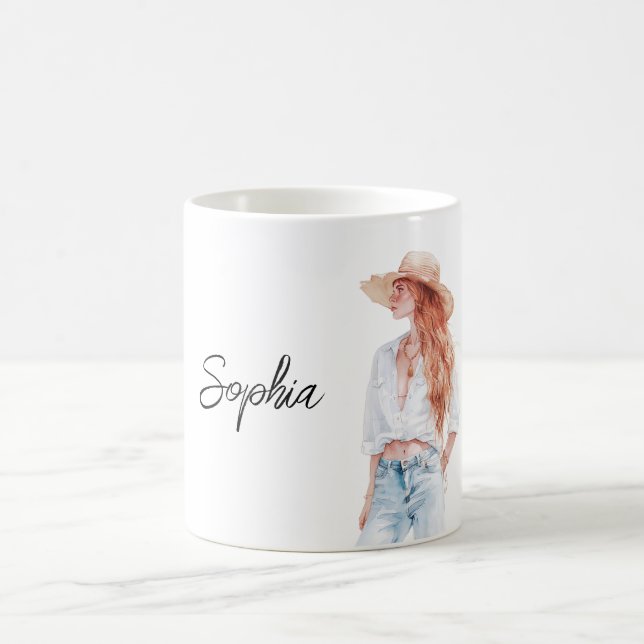 Rote Kopf Damenjeans Kaffeetasse (Mittel)