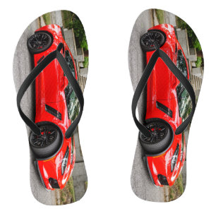 Rote Korvette C7 Chevrolet Flip Flops