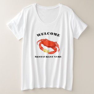 Rote Krabbe Mais Meeresfrüchte Restaurant Name Große Größe T-Shirt