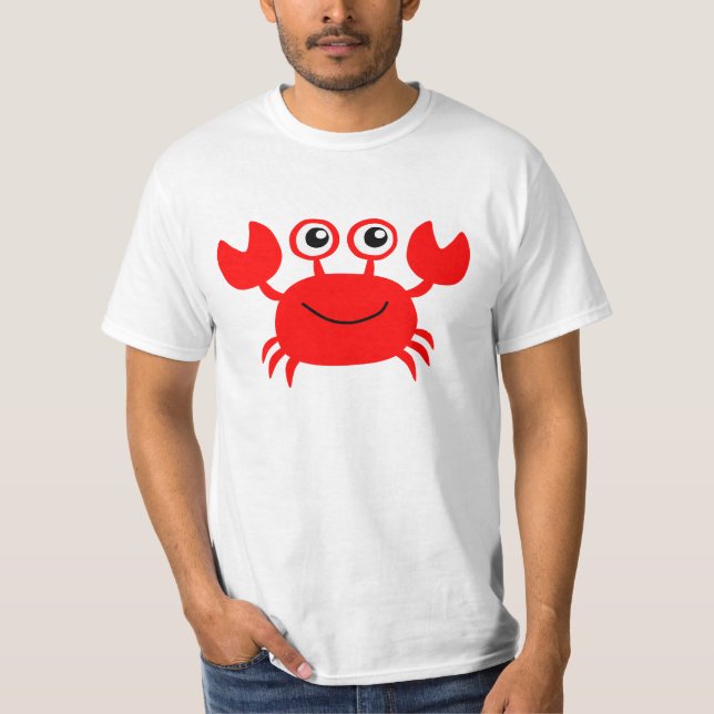 Rote Krabbenanimations-Cartoonillustration T-Shirt (Vorderseite)