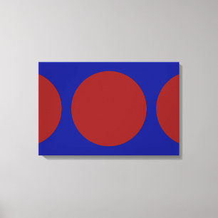Rote Kreise auf blau Leinwanddruck