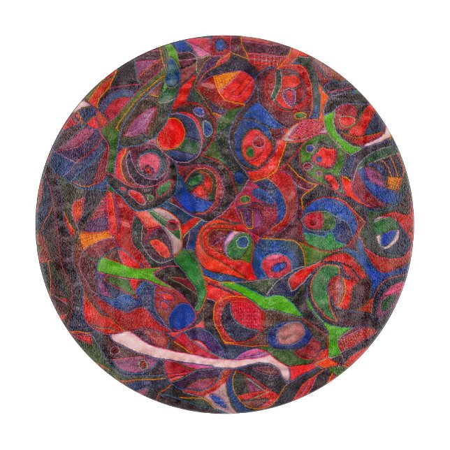 Rote Kreise Schneidebrett (Vorderseite)