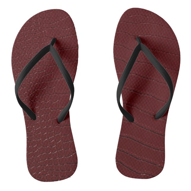 Rote Krokodile Hautfarbe Druck veraltet Flip Flops (Fußbett)