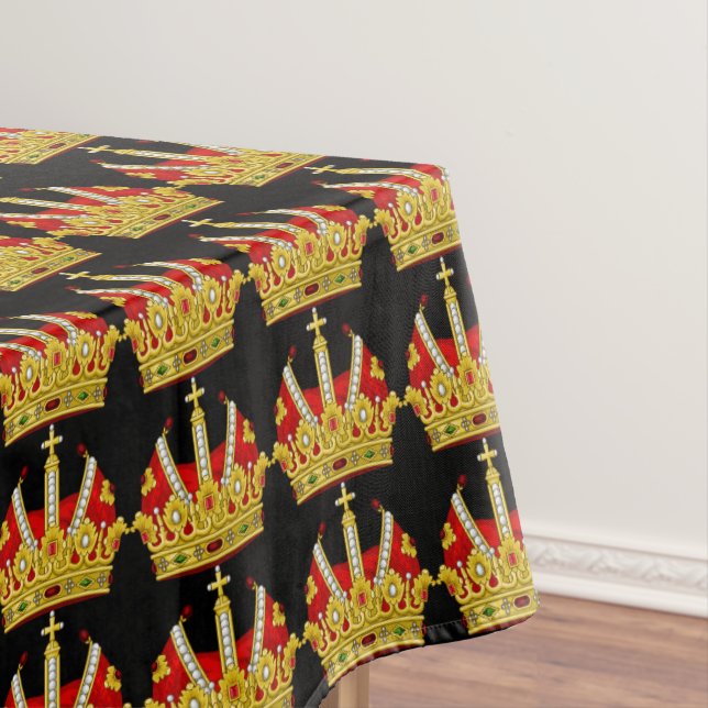 Rote Kronen Tischdecke (Beispiel)