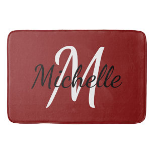 Rote kundenspezifische Monogramm-Bad-Matte Badematte