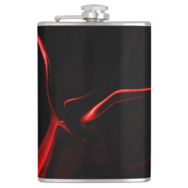 Rote Kurven oder Wellen in dunkelroten Fonds Flachmann