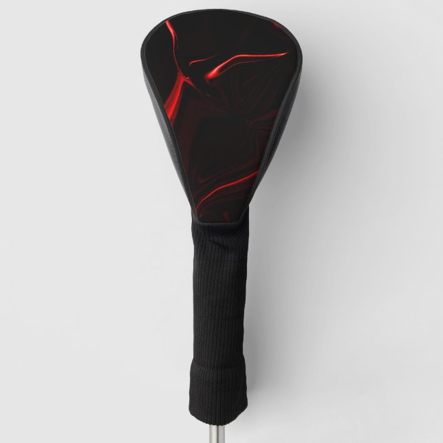 Rote Kurven oder Wellen in dunkelroten Fonds Golf Headcover (Vorderseite)