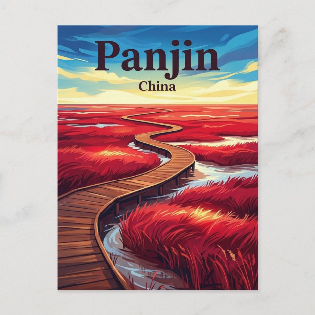 Rote Küste China Postkarte (Vorderseite)