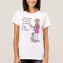 Rote Lady zeichnend vergessener alternder Text T-Shirt