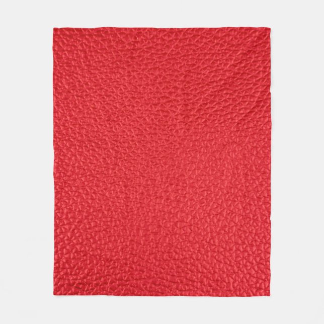 Rote Lederoptik Fleecedecke (Vorderseite)