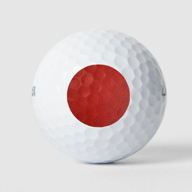 Rote Lederoptik Golfball (Vorderseite)