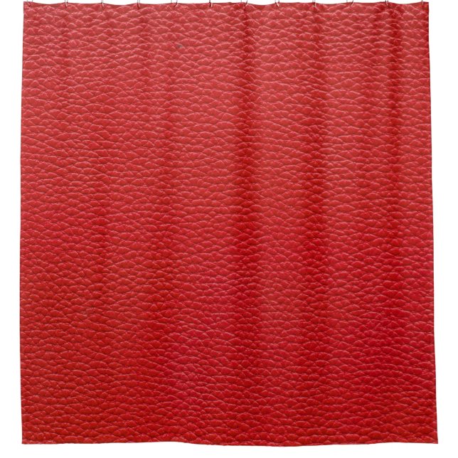 Rote Ledertextur, nahtloser Hintergrund. Duschvorhang (Vorderseite)