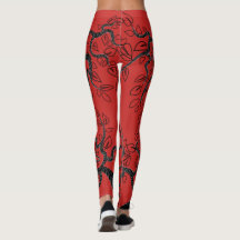 Rote Leggings mit Baumdesign - Farbe auswählen