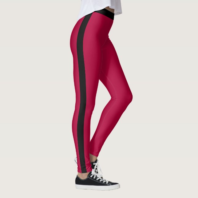 Rote Leggings Schwarzer Streifen oder Farbauswahl (Rechts)