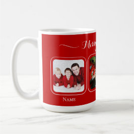 Rote Leinwand Weihnachts-Familientasse Kaffeetasse