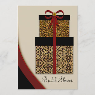 Rote Leopard-Geschenke Leopard-Junggesellinnenabsc Einladung