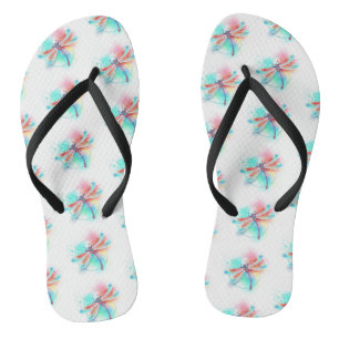 Rote Libelle im Aquarellhintergrund Flip Flops
