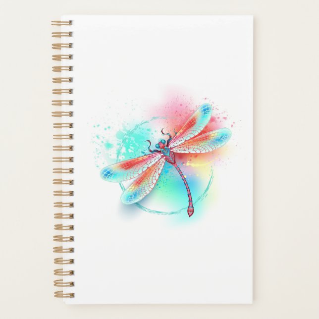 Rote Libelle im Aquarellhintergrund Planer (Vorderseite)