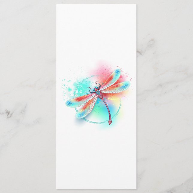 Rote Libelle im Aquarellhintergrund Programm (Vorderseite)