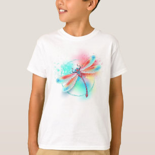 Rote Libelle im Aquarellhintergrund T-Shirt
