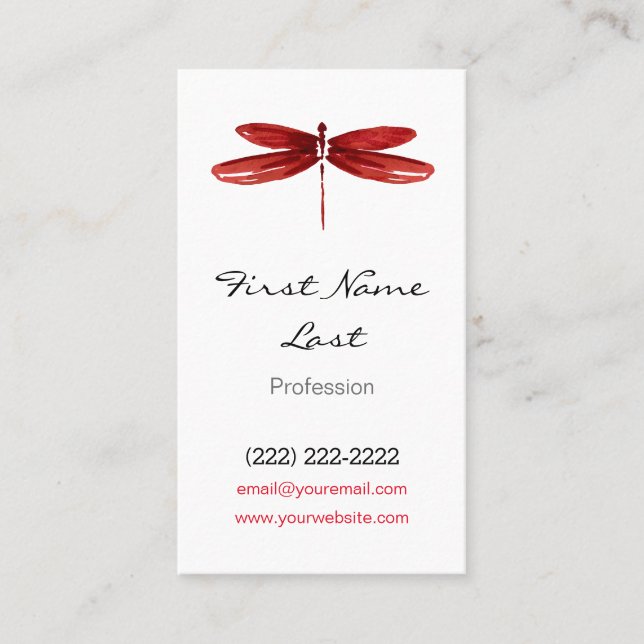 Rote Libellen-Karten der Visitenkarte (Vorderseite)