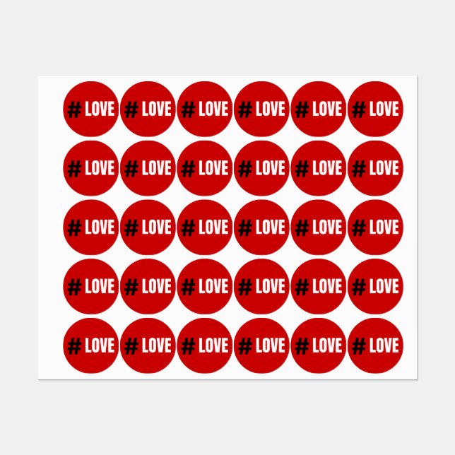 Rote Liebe 2024 Etiketten (Blatt)