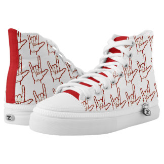 Rote Liebe ASL I Sie hallo Spitze Hoch-geschnittene Sneaker
