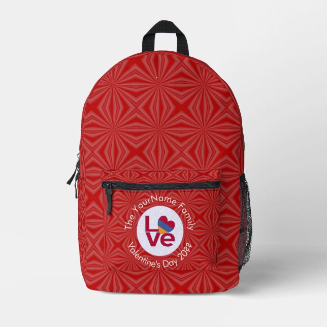 Rote LIEBE der armenischen Flagge Personalisiert Bedruckter Rucksack (Vorderseite)